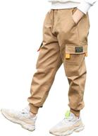 umeyda boys' pull-on cargo jogger pants: sizes 👖 6 months - 13 years – comfortable and stylish! logo