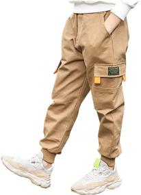 img 3 attached to Umeyda Boys' Pull-On Cargo Jogger Pants: Sizes 👖 6 Months - 13 Years – Comfortable and Stylish!