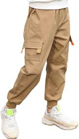 img 2 attached to Umeyda Boys' Pull-On Cargo Jogger Pants: Sizes 👖 6 Months - 13 Years – Comfortable and Stylish!
