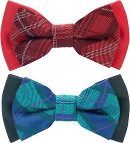 img 3 attached to Collar Accessories Gift Set: Blueberry Pet 2-Pack Handmade Bow Ties for Dogs