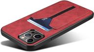 📱 suteni iphone 13 wallet case: slim credit card slot holder, pu leather wallet case (red) - compatible with iphone 13 (2021) 6.1 inch logo