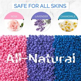 img 2 attached to SILMII Hard Wax Beads for Smooth and Easy DIY Waxing - Depilatory Beans for Efficient Bikini, Underarm, Face, Arms, Leg Hair Removal - Luxurious Rose, Relaxing Lavender, Calming Chamomile Pearls with Nourishing Shea Butter & Coconut Oil - 3 Bags with 10 Spatulas