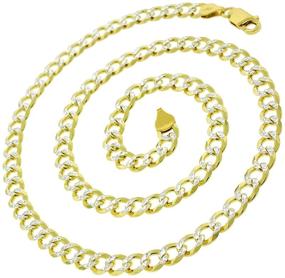 img 3 attached to Premium 14K Solid Gold Cuban Curb Link Chain Necklace - Versatile Lengths & Color Options