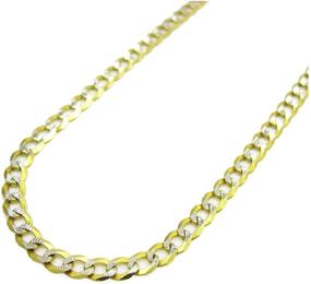 img 4 attached to Premium 14K Solid Gold Cuban Curb Link Chain Necklace - Versatile Lengths & Color Options