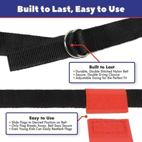 img 2 attached to Top-Rated Flag Football Belt Set - 14 Player Kit with Durable Belts, 3 Flags Per Belt + Bonus 6 Replacement Flags (62 Piece Set)