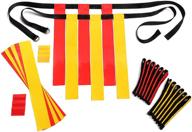 top-rated flag football belt set - 14 player kit with durable belts, 3 flags per belt + bonus 6 replacement flags (62 piece set) логотип