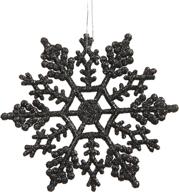 ❄️ vickerman jet glitter snowflake: 4-inch black sparkling christmas ornament logo