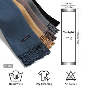 img 3 attached to 🧣 Stylish Winter Scarf Cashmere Feel Shawl Pashmina Wrap - Perfect Gift Idea for Women & Men