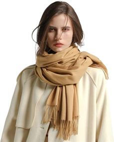 img 4 attached to 🧣 Stylish Winter Scarf Cashmere Feel Shawl Pashmina Wrap - Perfect Gift Idea for Women & Men