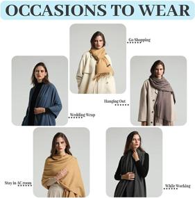 img 1 attached to 🧣 Stylish Winter Scarf Cashmere Feel Shawl Pashmina Wrap - Perfect Gift Idea for Women & Men