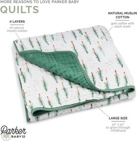 img 3 attached to 👶 Parker Baby Lodgepole Muslin Blanket - Premium Soft Cotton Baby Quilt and Kids Blanket for Boys