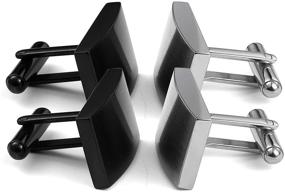 img 3 attached to FIBO STEEL Stainless Steel Cufflinks for Business Attire