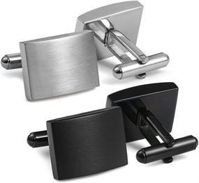 img 4 attached to FIBO STEEL Stainless Steel Cufflinks for Business Attire