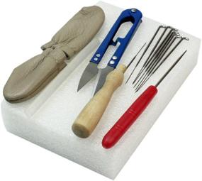 img 2 attached to Akak Store Needle Felting Starter Kit - Foam Pad+Needles+Scissors+Wooden Handle+Awl+Finger Stall+Glue Stick - Accessory Craft Set for Felting