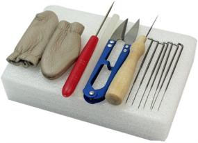 img 3 attached to Akak Store Needle Felting Starter Kit - Foam Pad+Needles+Scissors+Wooden Handle+Awl+Finger Stall+Glue Stick - Accessory Craft Set for Felting