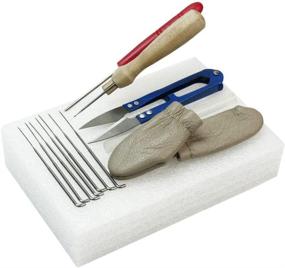 img 1 attached to Akak Store Needle Felting Starter Kit - Foam Pad+Needles+Scissors+Wooden Handle+Awl+Finger Stall+Glue Stick - Accessory Craft Set for Felting