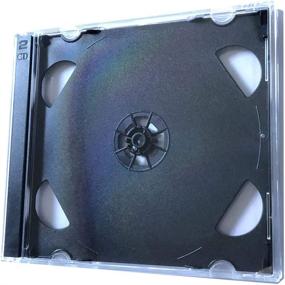 img 2 attached to 📀Двойной черный стандартный бокс для CD Jewel Case с держателем на 2 диска - Новый MegaDisc 10,4 мм - Упаковка из 5 штук