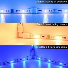 img 2 attached to 🔌 Complete 4 Pin 10mm LED Strip Connectors and Mounting Clips Kit - Solderless Extension Accessories for SMD 5050 5V-12V-24V LED Light Strips