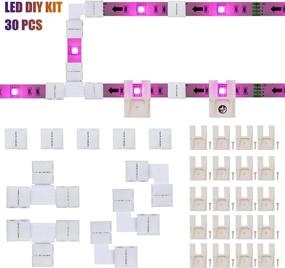 img 4 attached to 🔌 Complete 4 Pin 10mm LED Strip Connectors and Mounting Clips Kit - Solderless Extension Accessories for SMD 5050 5V-12V-24V LED Light Strips