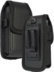 img 4 attached to 📱 Nakedcellphone Vegan Leather Flip Phone Case with Belt Loop, Metal Clip, and Magnetic Closure - Designed for Alcatel Go Flip V, MyFlip, Quickflip, Cingular Flip 2 (A405DL, 4051s, 4044) - Black Vertical Pouch