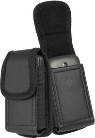 img 3 attached to 📱 Nakedcellphone Vegan Leather Flip Phone Case with Belt Loop, Metal Clip, and Magnetic Closure - Designed for Alcatel Go Flip V, MyFlip, Quickflip, Cingular Flip 2 (A405DL, 4051s, 4044) - Black Vertical Pouch