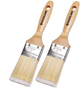 img 3 attached to Highline Premium Bristle Paint Brushes - Pack of 2, 2" Wide for Painting Projects