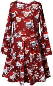 img 3 attached to 🎄 Burgundy Christmas Dresses for Girls: Stylish Girls' Clothing and Dresses Collection