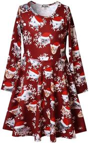 img 4 attached to 🎄 Burgundy Christmas Dresses for Girls: Stylish Girls' Clothing and Dresses Collection