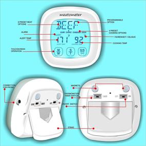 img 2 attached to 🍖 Oven Digital Meat Cooking Thermometer - High Temp Stainless Steel Probe for Safe BBQ, Grilling, and Smoking - Large Touchscreen with Timer - Accurate Precision for Chicken, Turkey, and Grill Food