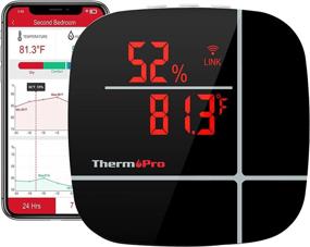 img 4 attached to 🌡️ ThermoPro TP90 WiFi термометр гигрометр - совместимость с Alexa, умный датчик влажности и температуры с приложением, беспроводной монитор для дома, комнаты, теплицы, инкубатора, винного погреба