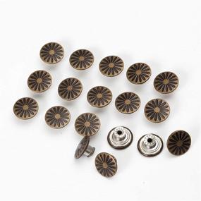 img 1 attached to 👖 Pack of 20 Replacement 17mm Jeans Buttons - Metal Snap Buttons Kit for Denim Pants - No Sew Buttons with Rivets - Ideal for Jeans, Pants, or Suspender Replacement