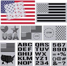 img 4 attached to Американский набор шаблонов для живописи алфавита для декора