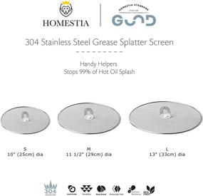 img 1 attached to 🍳 Homestia Grease Splatter Screen Set of 3 - Frying Pan Skillet Splatter Shield with Fold Flat Knob, Fine Mesh Oil Splash Guard, and Oil Catcher Lid for Cooking (10", 11.5", 13")