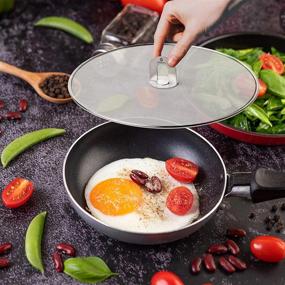 img 3 attached to 🍳 Homestia Grease Splatter Screen Set of 3 - Frying Pan Skillet Splatter Shield with Fold Flat Knob, Fine Mesh Oil Splash Guard, and Oil Catcher Lid for Cooking (10", 11.5", 13")