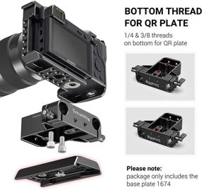 img 1 attached to 📷 SMALLRIG Camera Base Plate with Rod Rail Clamp for Sony A6500 A6600, Panasonic GH5, Sony A7 Series, and More, Ideal for Cameras & Cages -1674