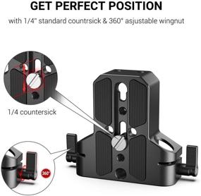 img 2 attached to 📷 SMALLRIG Camera Base Plate with Rod Rail Clamp for Sony A6500 A6600, Panasonic GH5, Sony A7 Series, and More, Ideal for Cameras & Cages -1674