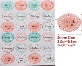 img 2 attached to Floral Thank You Stickers - 288 Pack Glitter Self Adhesive Label 1