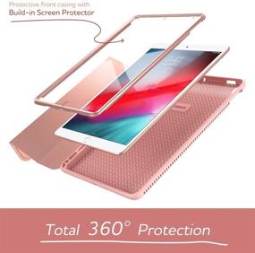 img 2 attached to SURITCH Case for iPad Air 3/iPad Pro 10.5 - Rose Gold, with Screen Protector, Pencil Holder, and Stand