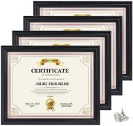 🖼️ black certificate document diploma frame - calenzana 8.5x11 picture frames for wall and tabletop display, 4 pack логотип