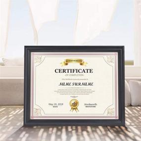 img 3 attached to 🖼️ Black Certificate Document Diploma Frame - Calenzana 8.5x11 Picture Frames for Wall and Tabletop Display, 4 Pack