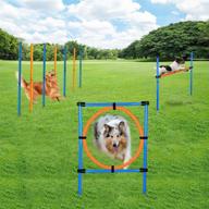 melktemn dog agility set - all-in-one canine agility equipment for training, obedience, and rehabilitation - includes hurdle, weave poles, and jump - carrying bag included logo