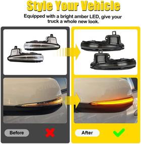 img 3 attached to 🚗 Enhance Safety & Style with Car LED Side Mirror Turn Signal Lights for Toyota Tacoma 2016-2021, RAV4 XA50 2019-2021, Highlander XU70 2020-2021 - Smoked Black
