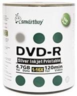 📀 100 pack dvd-r 4.7gb 16x silver printable inkjet blank record disc, smart buy -100 disc 100pk logo