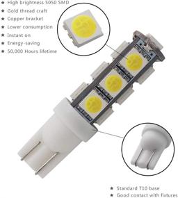 img 2 attached to 💡 GRV T10 921 194 5050 SMD LED Bulb Lamp Pack of 10 - Super Bright Cool White DC 12V