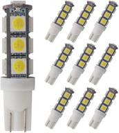 💡 грв t10 921 194 5050 smd светодиодная лампа, упаковка из 10 штук - сверхяркий холодный белый свет постоянного тока 12в логотип