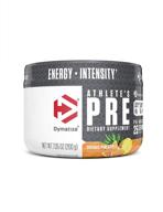 dymatize athlete's pre workout powder - caffeinated, enhanced pump & energy, low calorie, sugar-free & carb-free - orange pineapple flavor - 25 servings logo