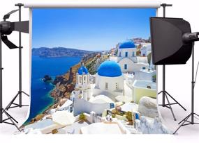 img 3 attached to Capture the Charm of Greece with OFILA Greece Themed Party Backdrop 6x6ft - Santorini Island, Oia Village, White Houses Photography Background for Wedding Showers, Birthdays, and More!