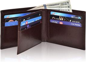 img 4 attached to Genuine Leather Bifold Wallets Blocking Men's Accessories