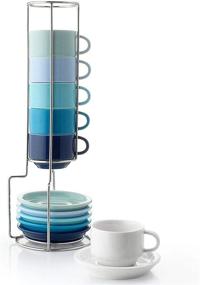 img 4 attached to ☕ Sweese 404-003 SEO-Optimized Stackable Porcelain Espresso Set