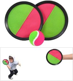 img 1 attached to 🏓 Sport Ball - Paddle Toss and Catch Game Set - 7” Handheld Stick Disc - 2 Sets - Manufactured by Toy Cubby!